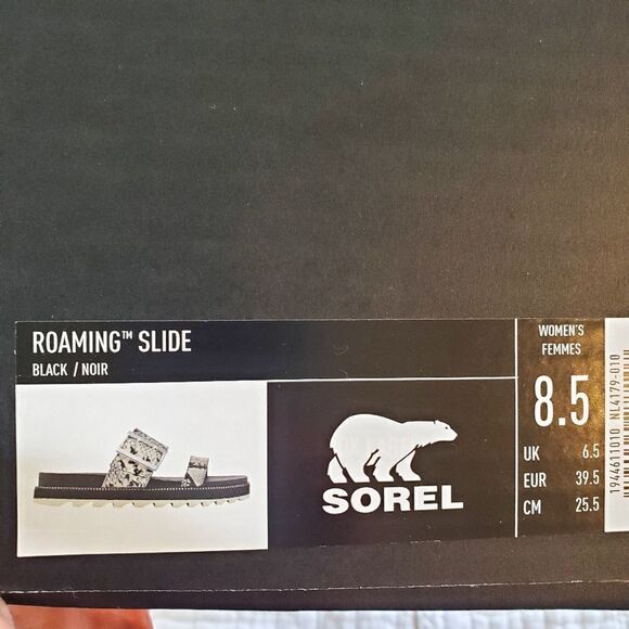 Sorel Roaming Snake Print Buckle Platform Slide - Picture 4 of 9